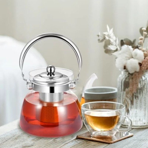 🫖 إبريق شاي زجاجي فاخر DAC-56104 – سعة 1600 مل مقاوم للحرارة